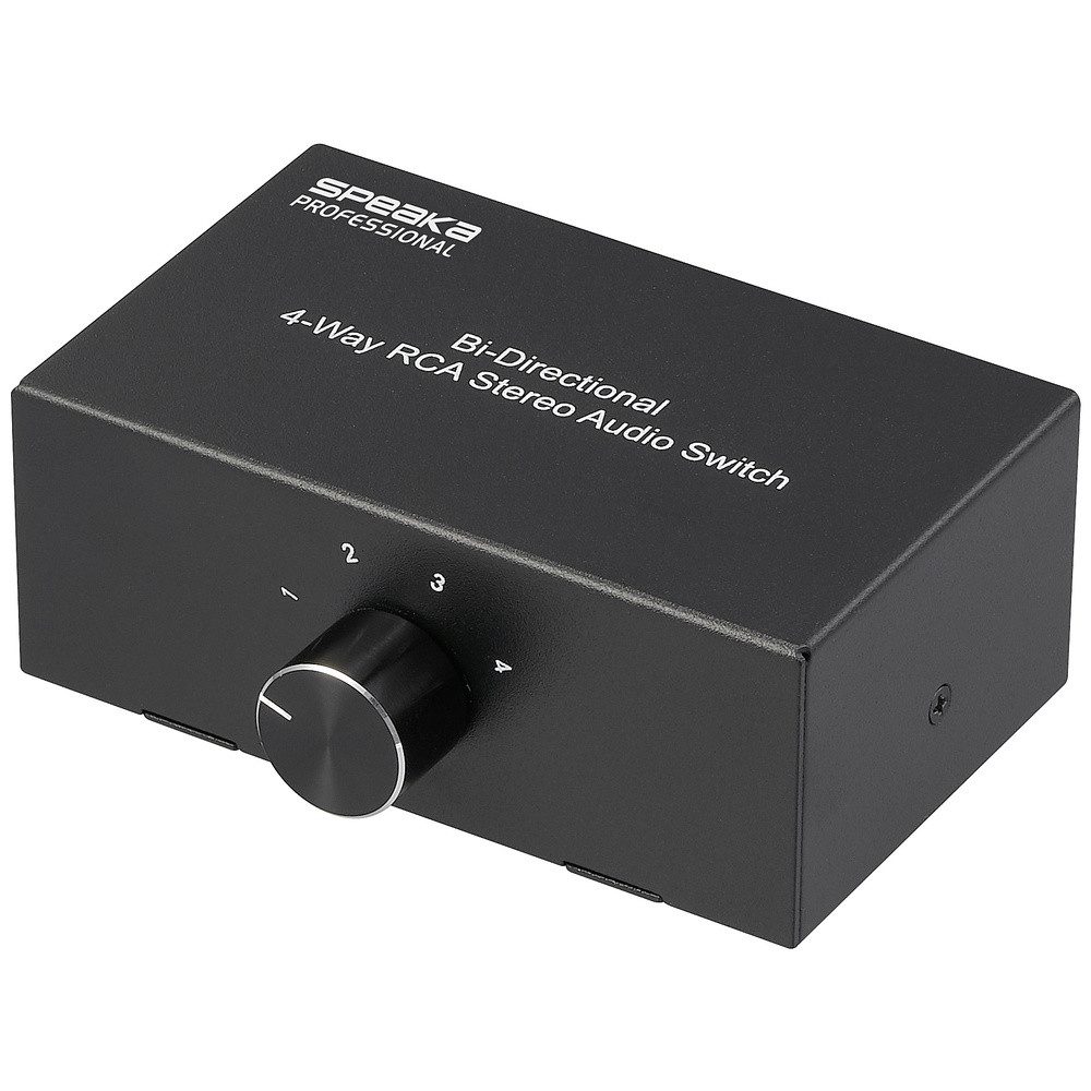 SpeaKa Professional SpeaKa Professional SP-AS-500 4 Port Cinch-Audio-Switch Metallgehäuse Netzwerk-Adapter
