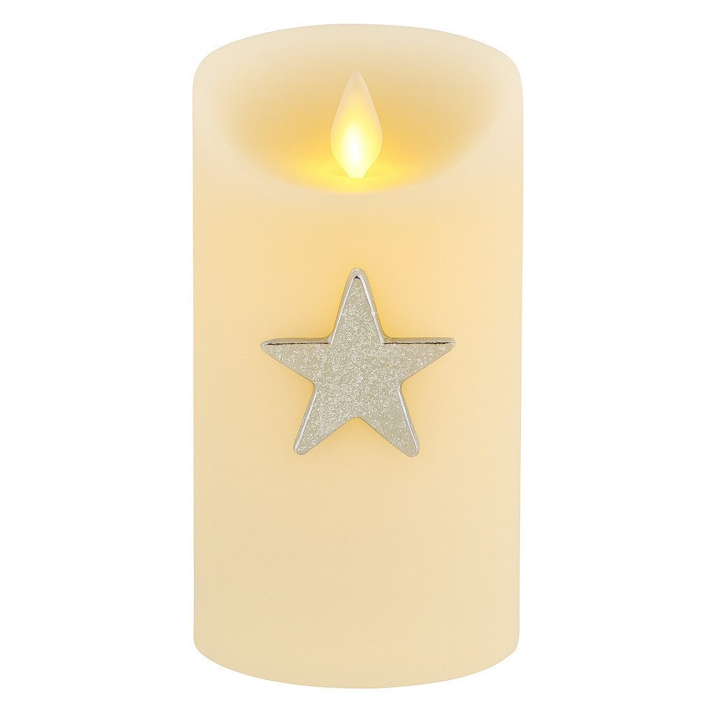 Marrakesch Orient & Mediterran Interior LED-Kerze Kerzenpin Caloge K 6cm Silber, Boho Vintage Kerzenstecker Advent Deko (1-tlg), Handarbeit