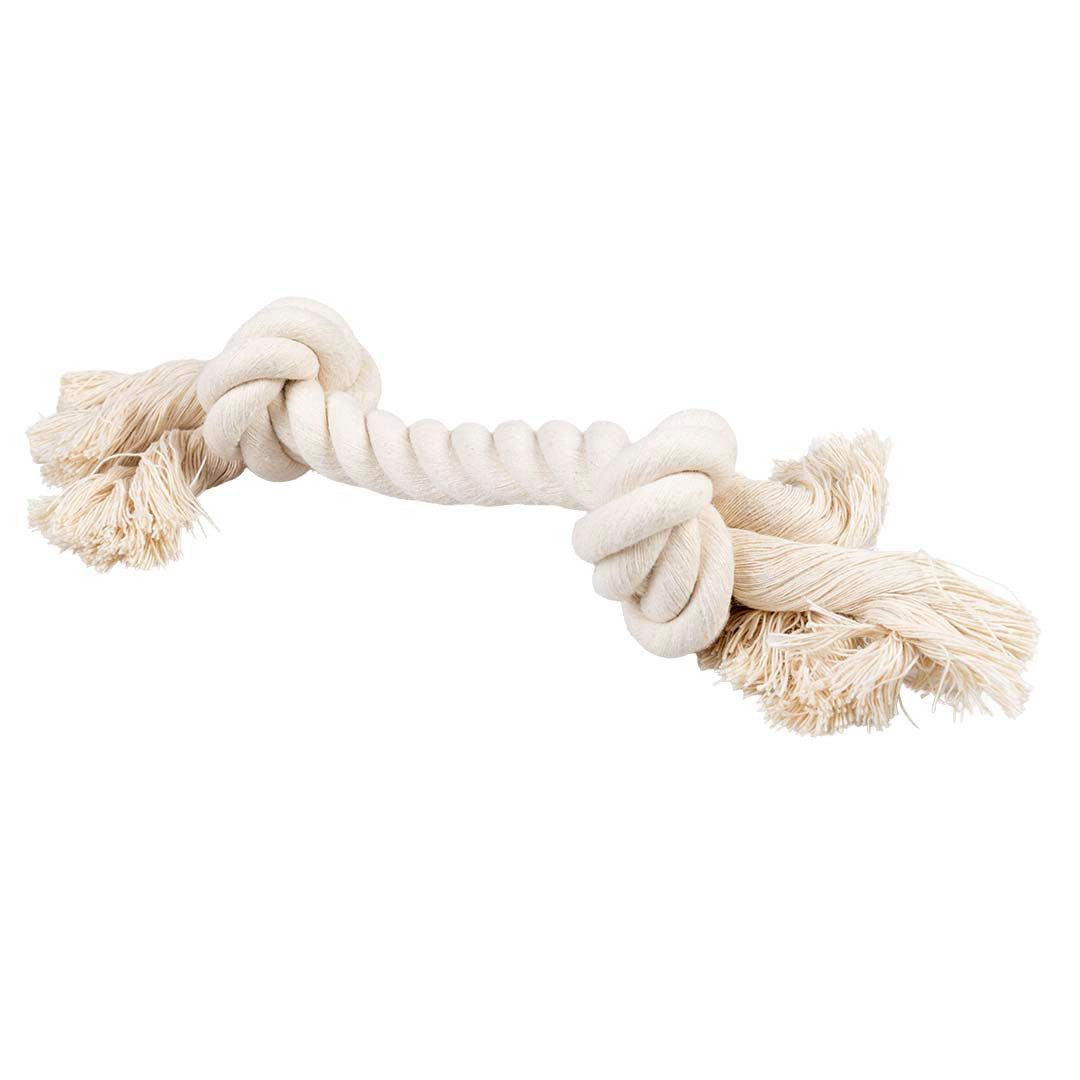 DUVO+ Tiertaue Duvoplus ECO Baumwoll-Tau mit 2 Knoten - weiß Maße/Gewicht: 35cm