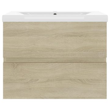 vidaXL Badezimmerspiegelschrank Waschbeckenunterschrank Einbaubecken Sonoma-Eiche Holzwerkstoff (1-St)