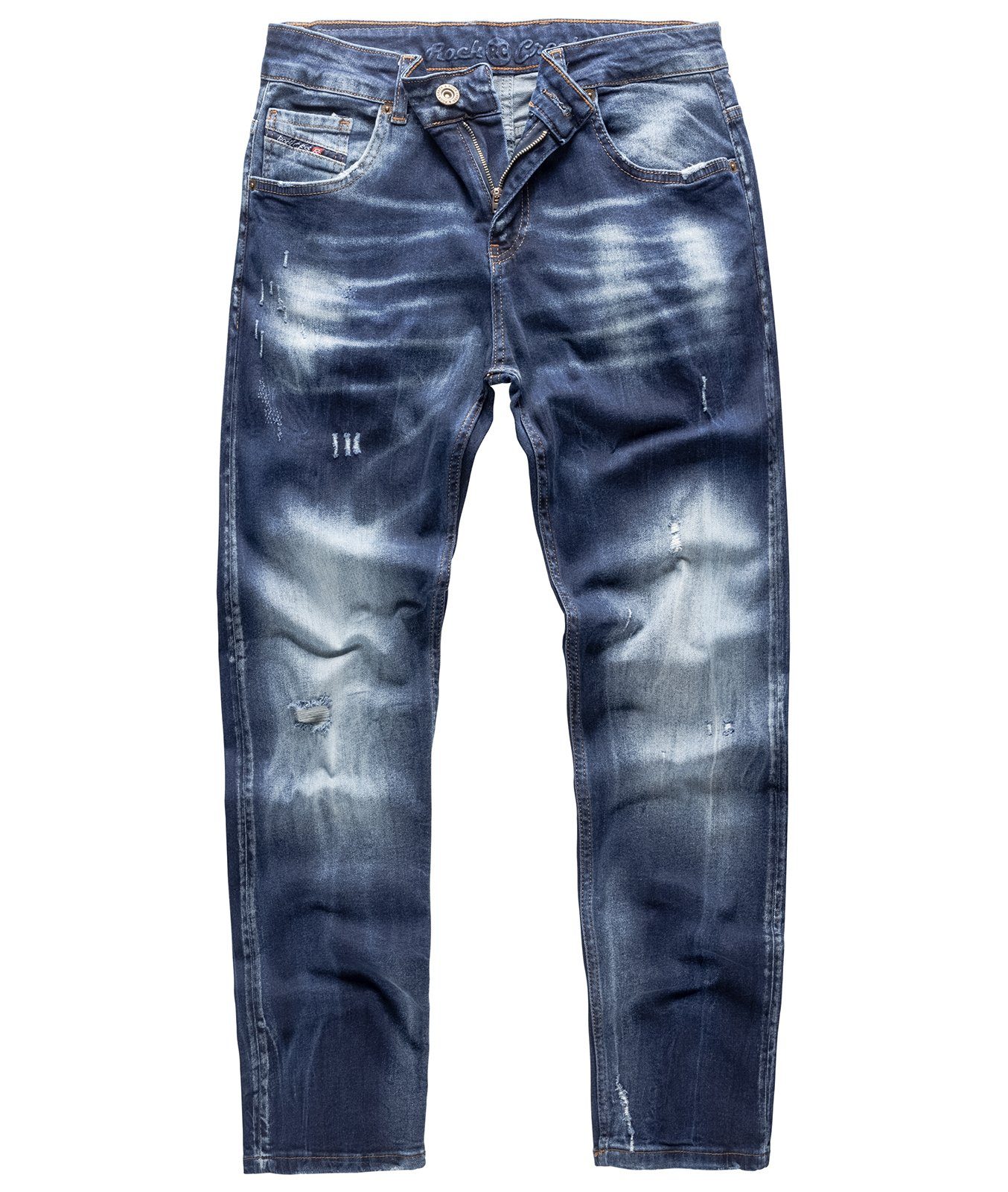 Regular-fit-Jeans Herren Jeans Stonewashed Dunkelblau RC-3113