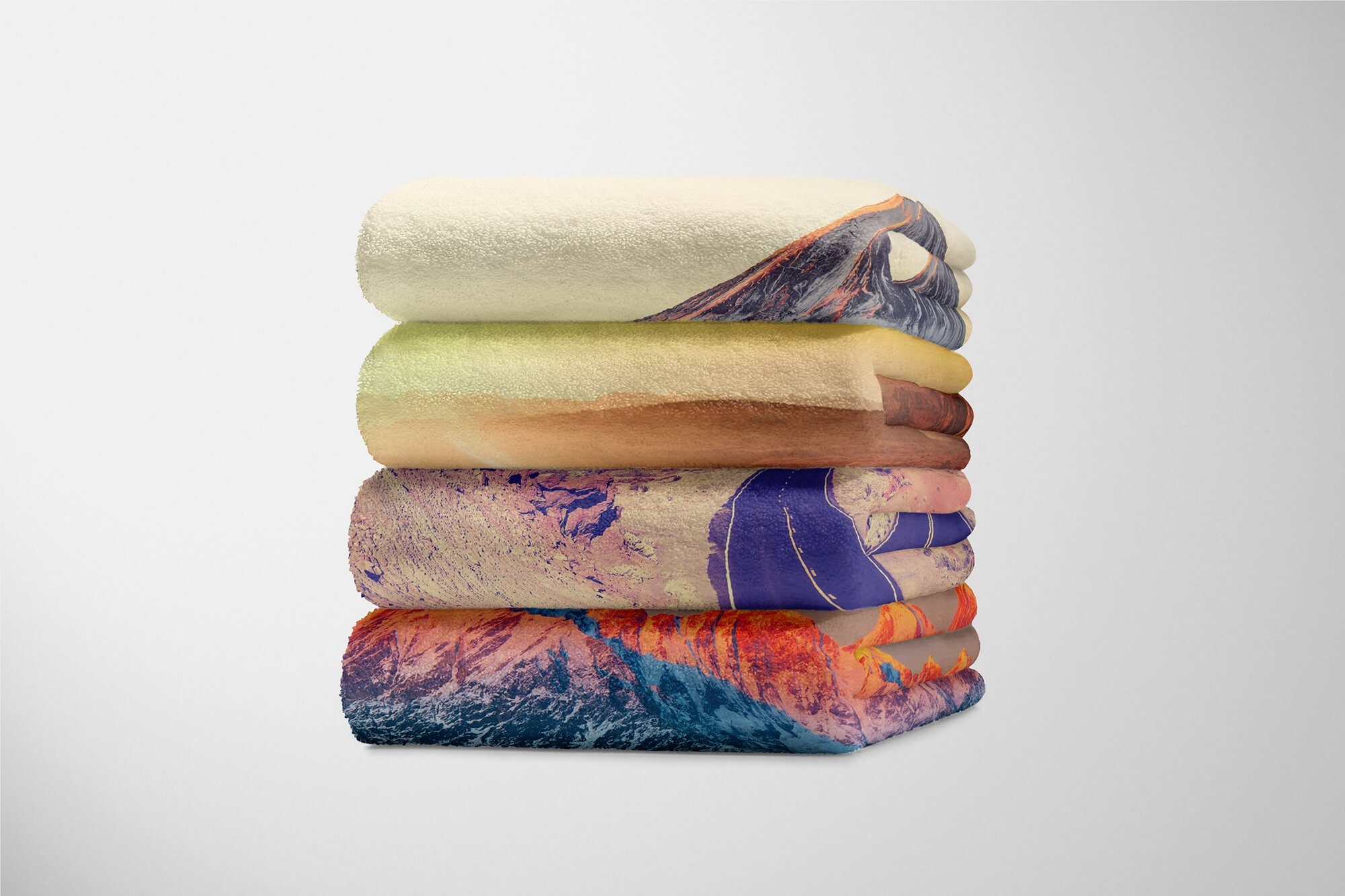Sinus Art Handtücher Handtuch Arizona, Berge Baumwolle-Polyester-Mix Strandhandtuch Saunatuch Straße Handtuch (1-St), mit Fotomotiv Kuscheldecke