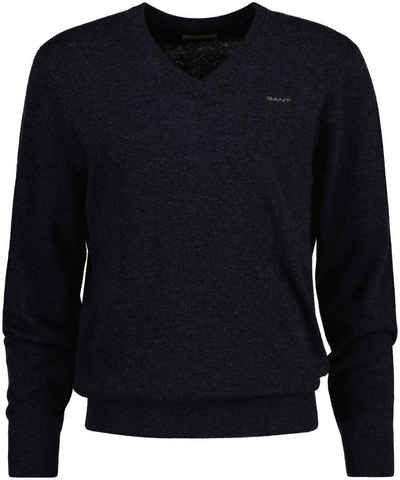 Gant V-Ausschnitt-Pullover Extrafine Lambswool V-Neck Lammwolle, Premium, High Quality Wollpullover