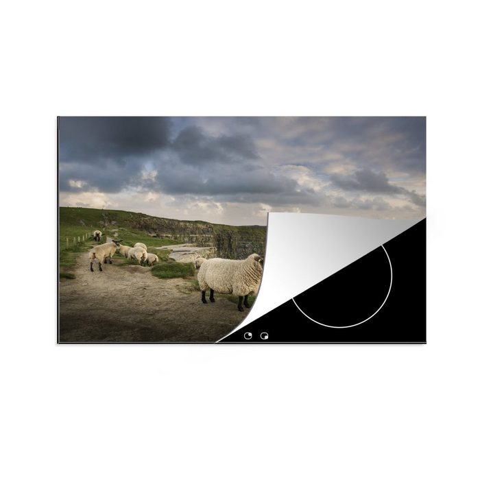MuchoWow Herdblende-/Abdeckplatte Schafe in Irland Vinyl (1 tlg) induktionskochfeld Schutz für die küche Ceranfeldabdeckung