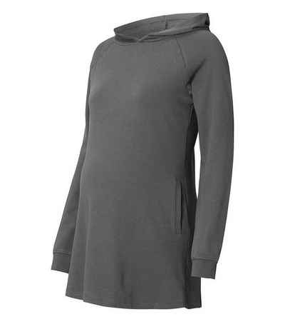 Queen Mum Rundhalspullover »QUEEN MUM SISTERS Sweater dehnbarer Schwangerschafts-Hoodie mit Eingrifftaschen Sweatshirt Grau«