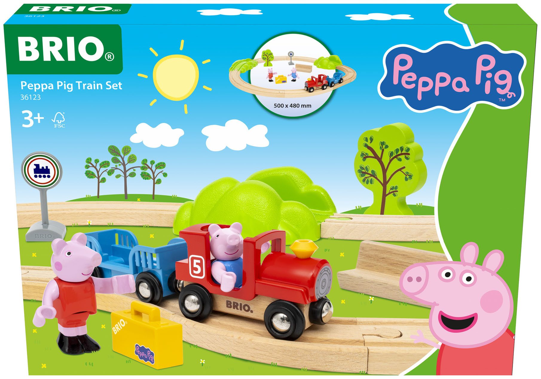 BRIO® Spielzeug-Eisenbahn BRIO® WORLD, Peppa Wutz Eisenbahn-Set, (18-tlg)