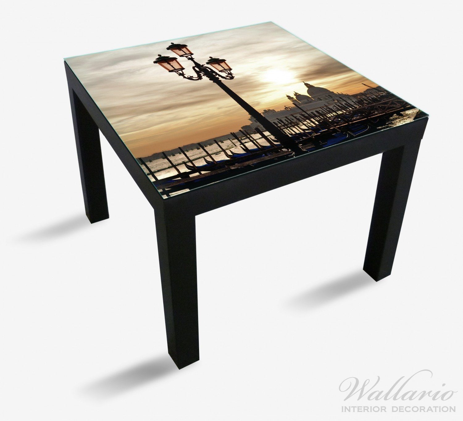 (1 St), Wallario geeignet Sonnenuntergang Venedig für bei Tisch Lagune - Ikea Lack Tischplatte