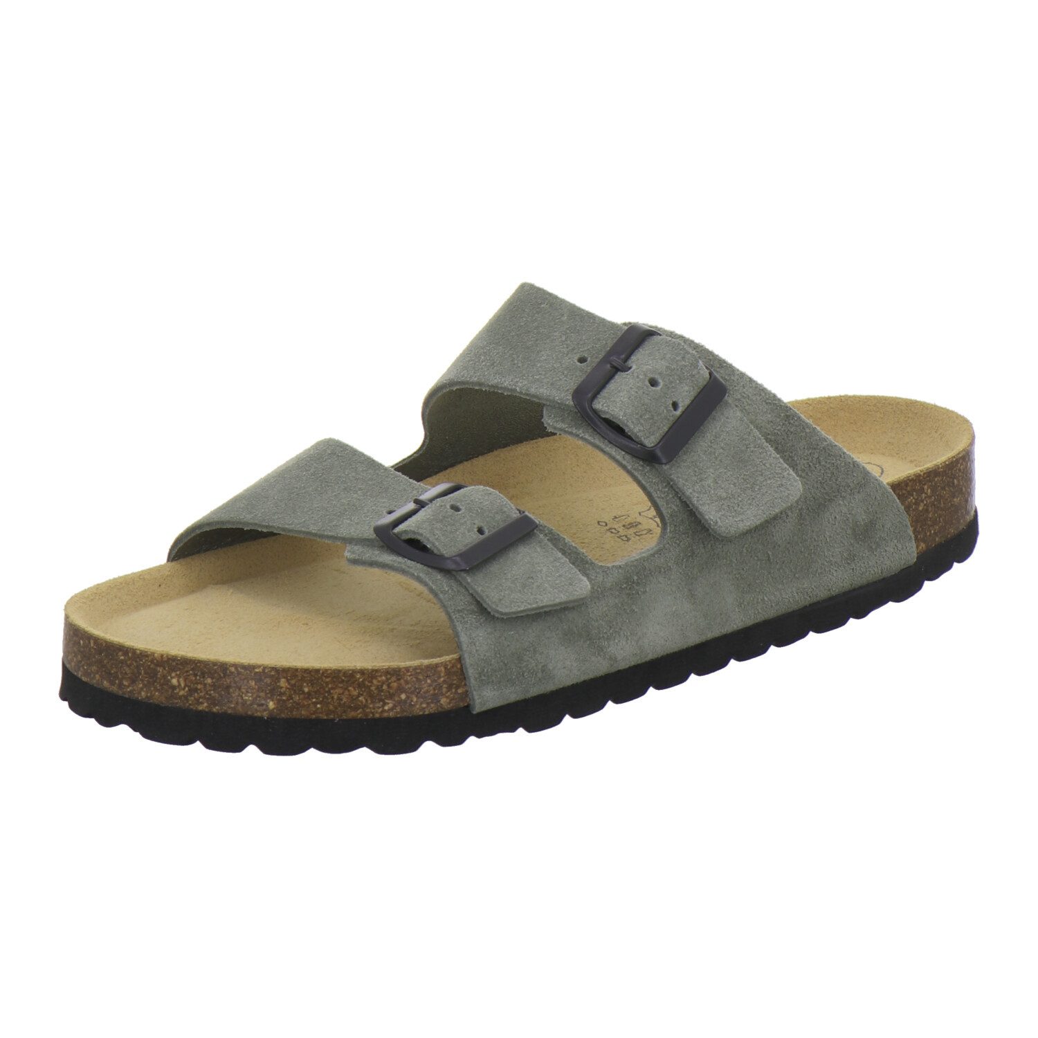 AFS-Schuhe 310066 Zweischnaller Pantolette für Herren mit Fußbett, bequeme Sandalen aus Leder