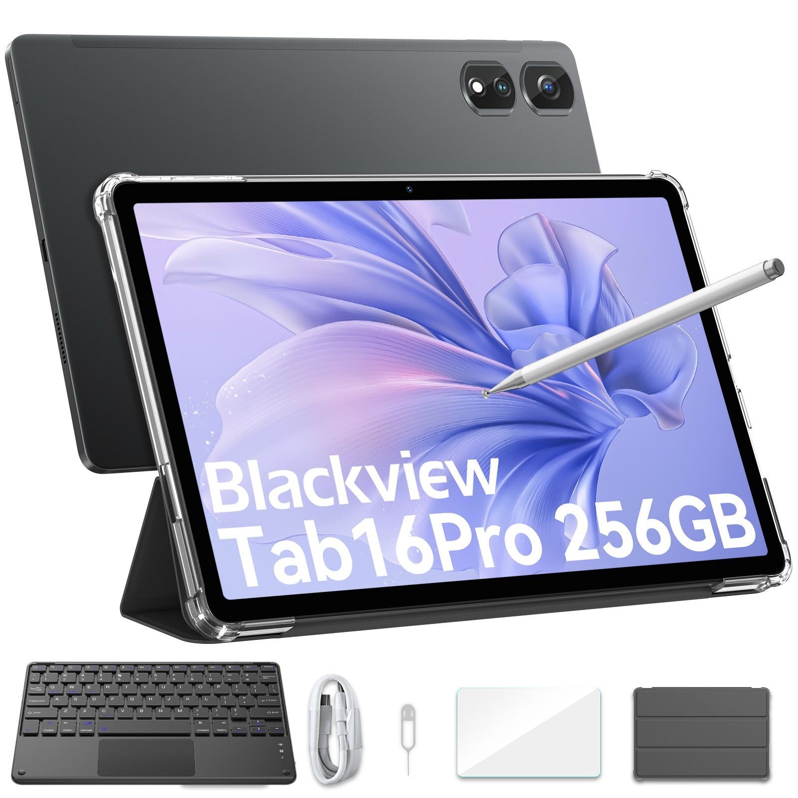 blackview Tab16Pro(8+256) Dual-SIM 4G LTE incl. Tastatur/ Stift/Hülle Tablet (11", 256 GB, 4G LTE, FHD Display, 7700mAh Akku, Android 14, mit schutzhülle/Stift/Tastatur)