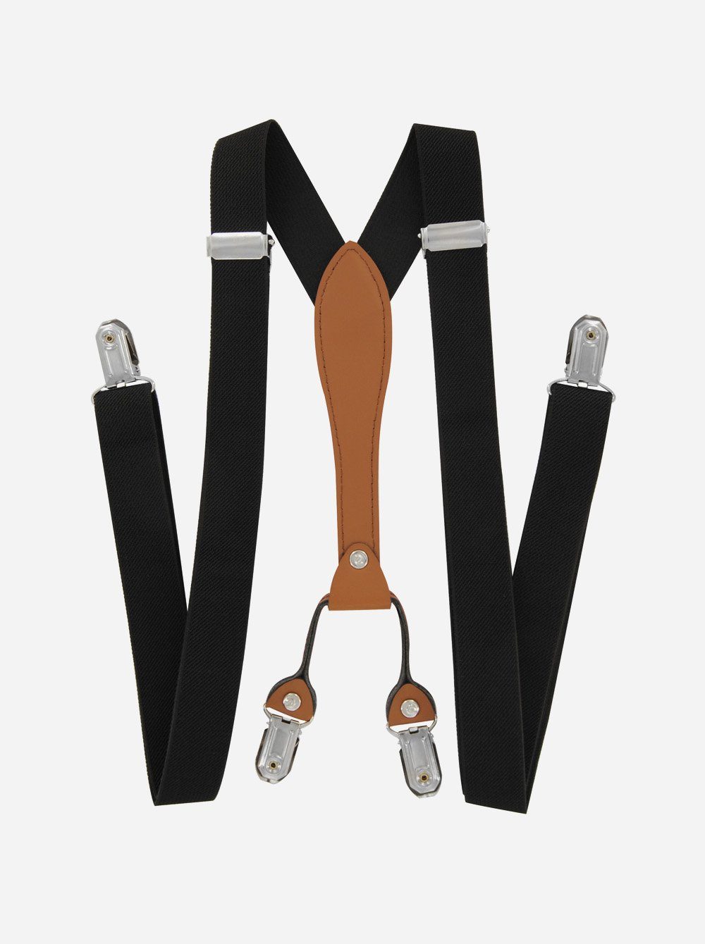 axy Hosenträger Herren Hosenträger mit Fliege Set 4 Stabile Clips X-Form (2-St., 2er Set) 2,5cm Breit verstellbar und elastisch, 120cm Lang