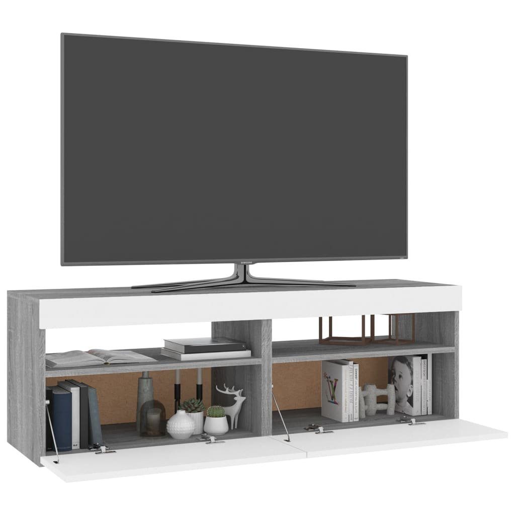 vidaXL TV-Schrank TV-Schränke 2 Stk Sonoma LED-Leuchten cm mit Lowboard 60x35x40 Fe Grau