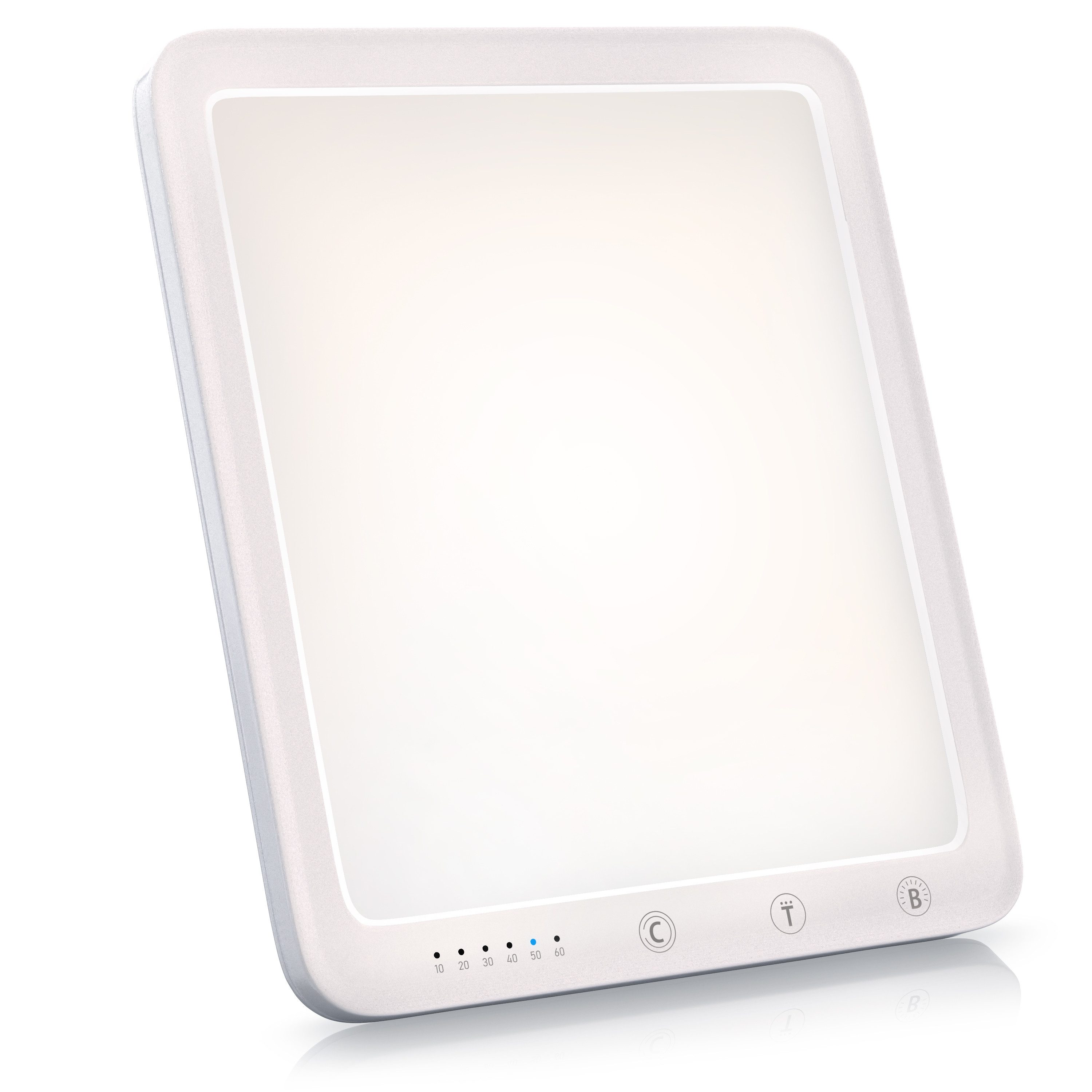 MyBeo Tageslichtlampe LED Lichttherapielampe, Tageslichtleuchte mit Standfuß, Lichttherapie, Dimmfunktion; Timer; verschiedene Lichtmodi, LED fest integriert, Warmweiß bis Kaltweiß, simuliert Tageslicht, 5 Helligkeitsstufen, 3 Lichttemperaturen, Timer