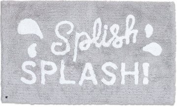 Badematte Cotton Splash TOM TAILOR HOME, Höhe 20 mm, rutschhemmend beschichtet, fußbodenheizungsgeeignet, strapazierfähig, Baumwolle, rechteckig, Uni Farben, mit Spruch, reine Baumwolle, besonders weich und flauschig