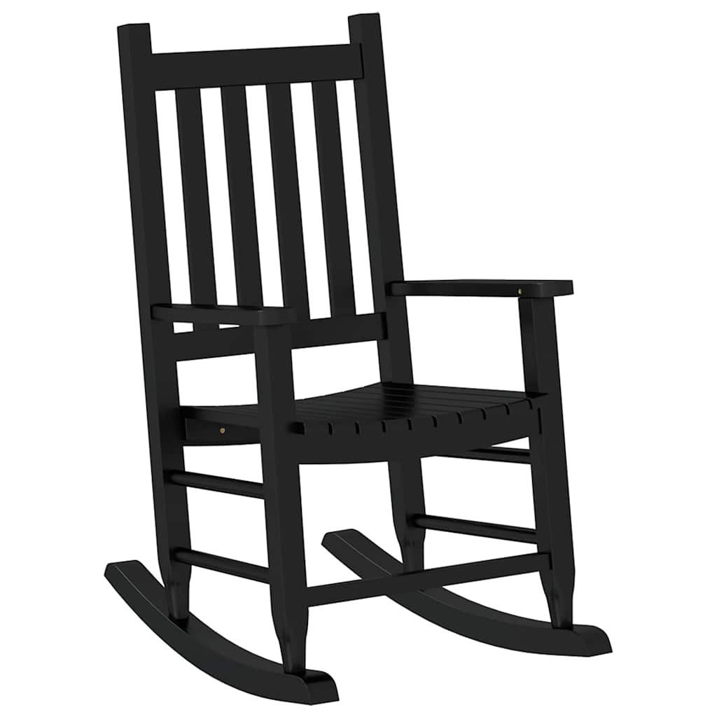 vidaXL Schaukelstuhl Schaukelstuhl für Kinder Schwarz Massivholz Pappel (1 St)