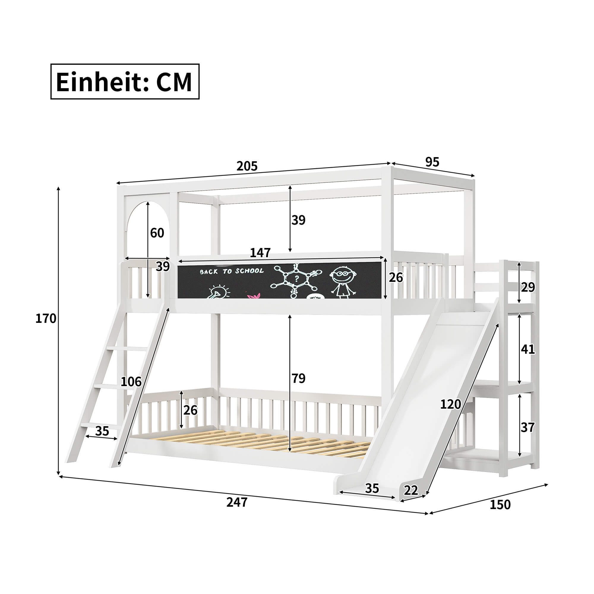 Furnishings Home Etagenbett 90x200cm Holzbett mit günstig online kaufen