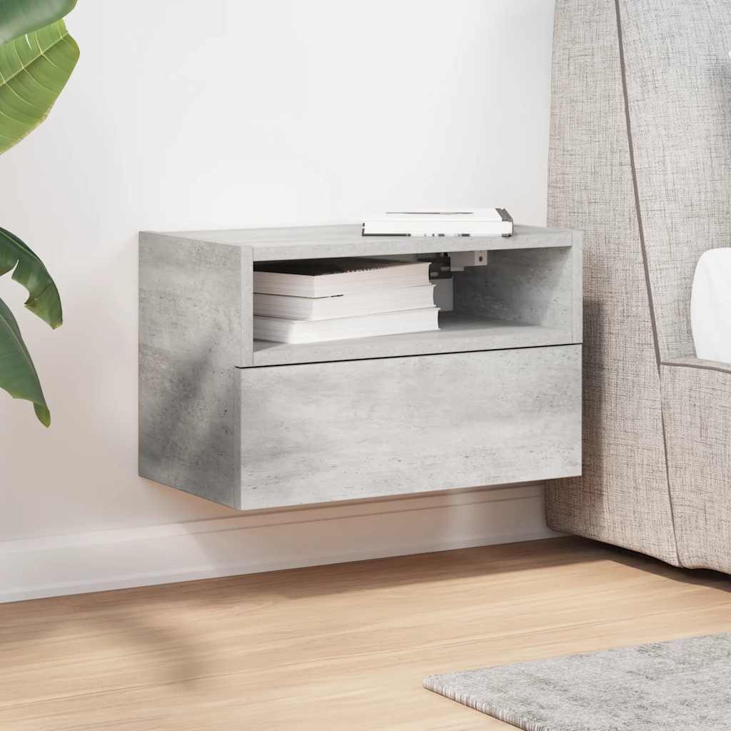 vidaXL Nachttisch Wand-Nachttisch Betongrau 45x26x28,5 cm günstig online kaufen