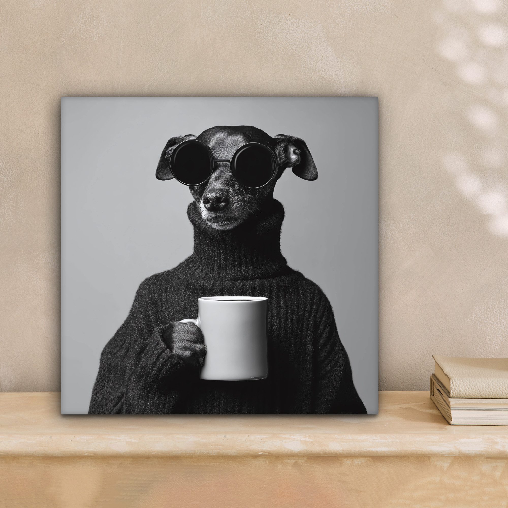OneMillionCanvasses® Leinwandbild Rollkragenpullover - Hund - günstig online kaufen