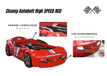 Cilek Jugendzimmer-Set Champ, (2-St., inkl. Autobett High Speed und Kleiderschrank), animierte LED-Beleuchtung, soundfähig