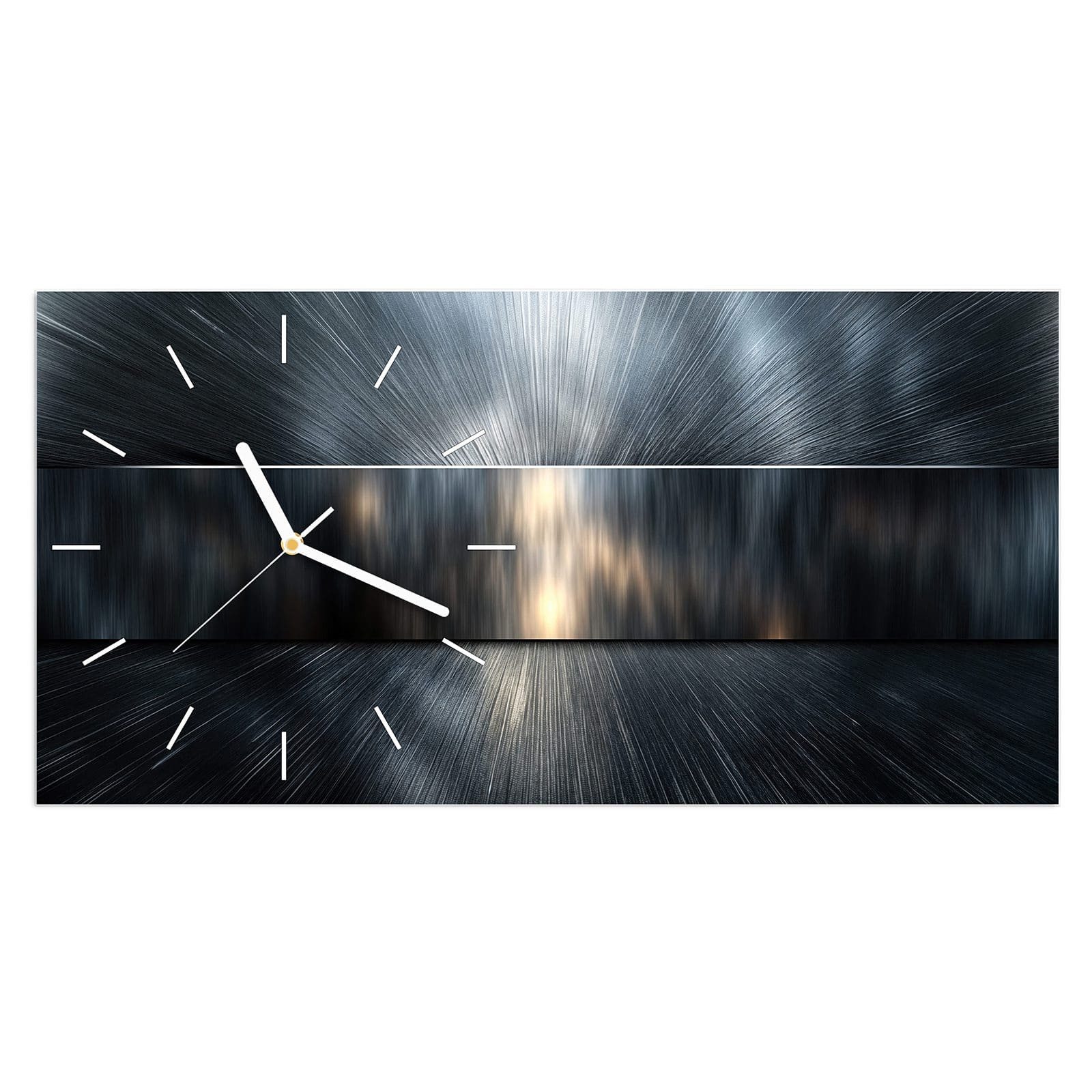 Wanduhr Glasuhr Wandkunst Größe 60 x 30 cm mit Motiv Energieblitz