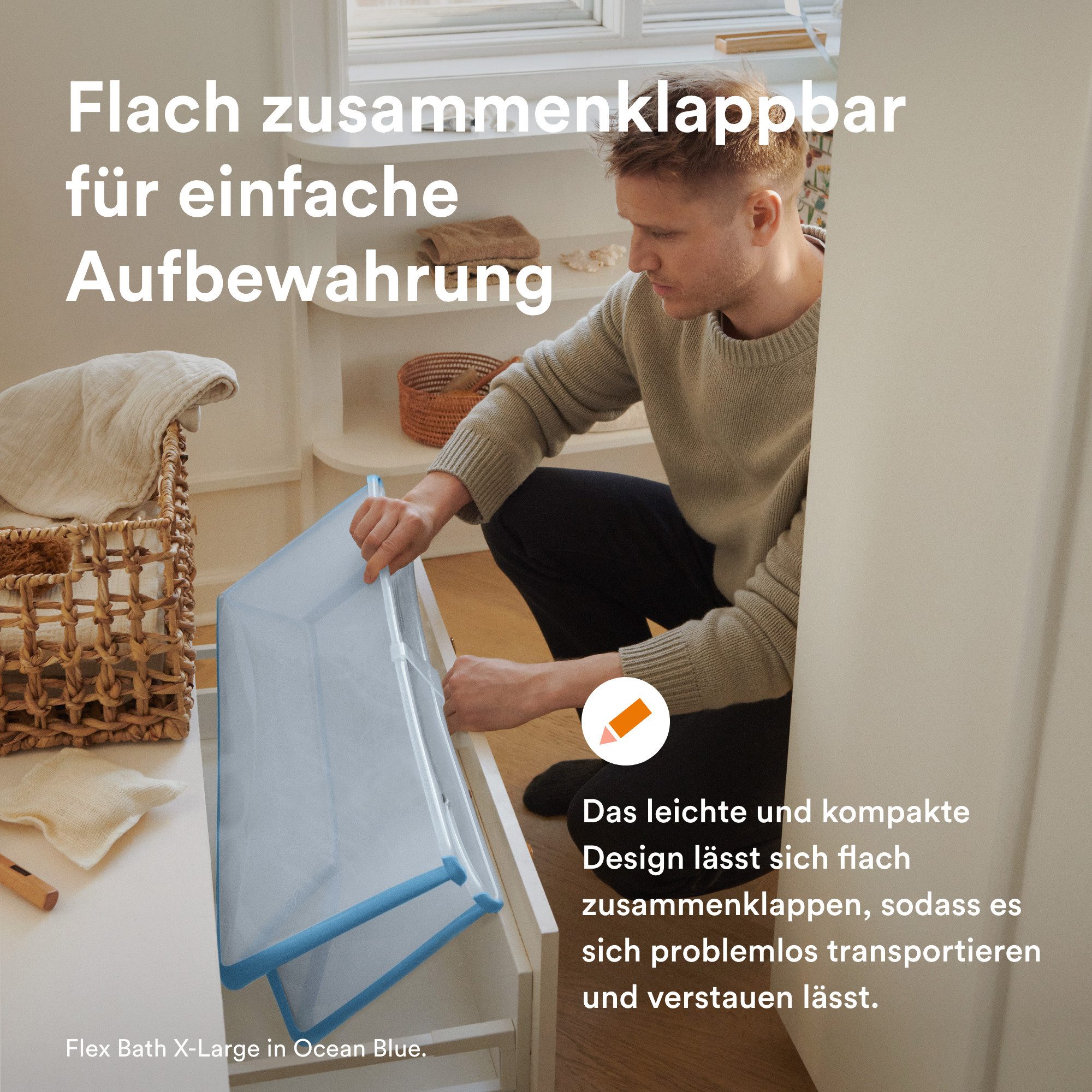 Stokke Babybadewanne Flexi Bath® X-Large - Geräumige faltbare Babybadewanne