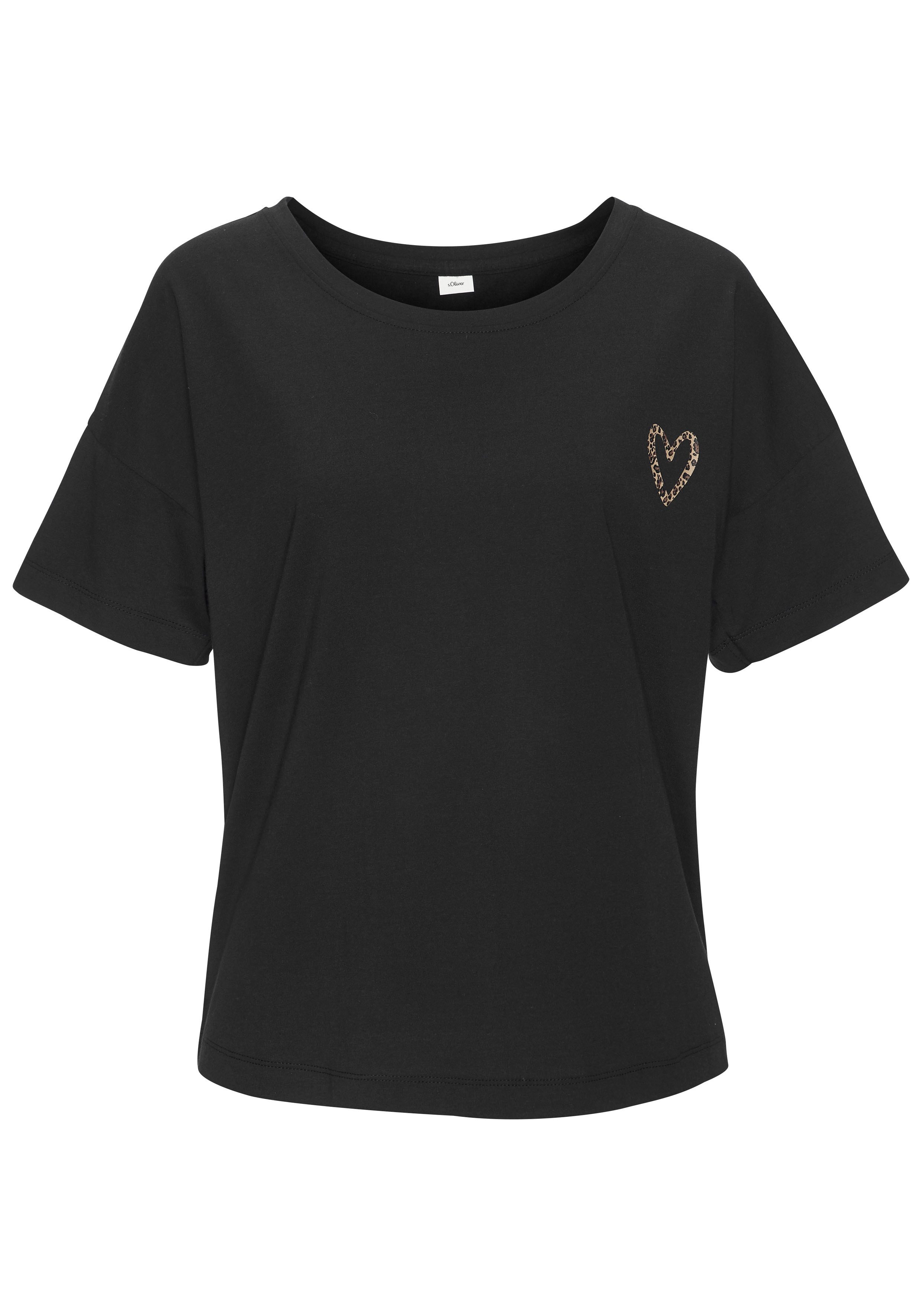 s.Oliver T-Shirt (1-tlg) mit kleinem Herzprint auf der Brust günstig online kaufen