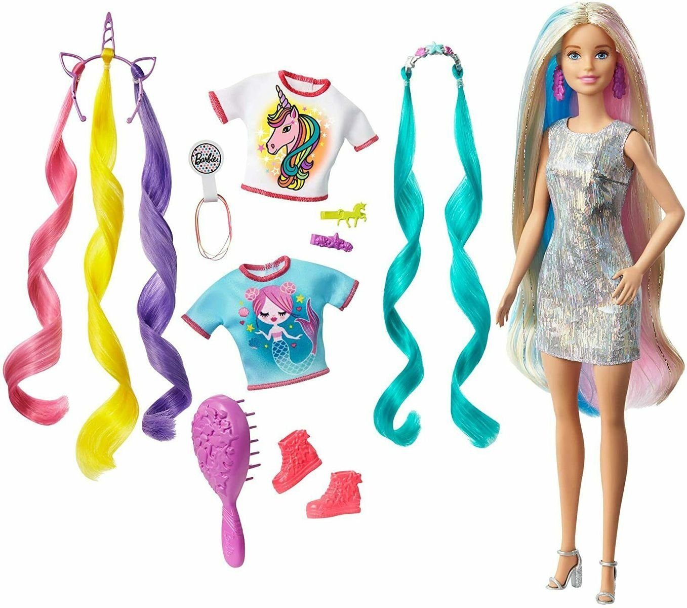 Mattel® Anziehpuppe Mattel GHN04 - Barbie - Puppe, Einhorn- und  Meerjungfrau-Look, Fantasie-Haar