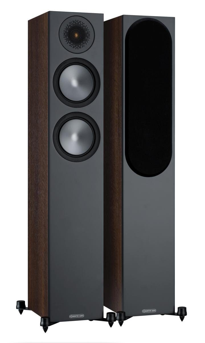 MONITOR AUDIO Bronze 200 (6G) Standlautsprecher Walnuss [Paar] Stand-Lautsprecher (nicht zutreffend, 120 W, Standlautsprecher, inklusive Lautsprecherabdeckung)