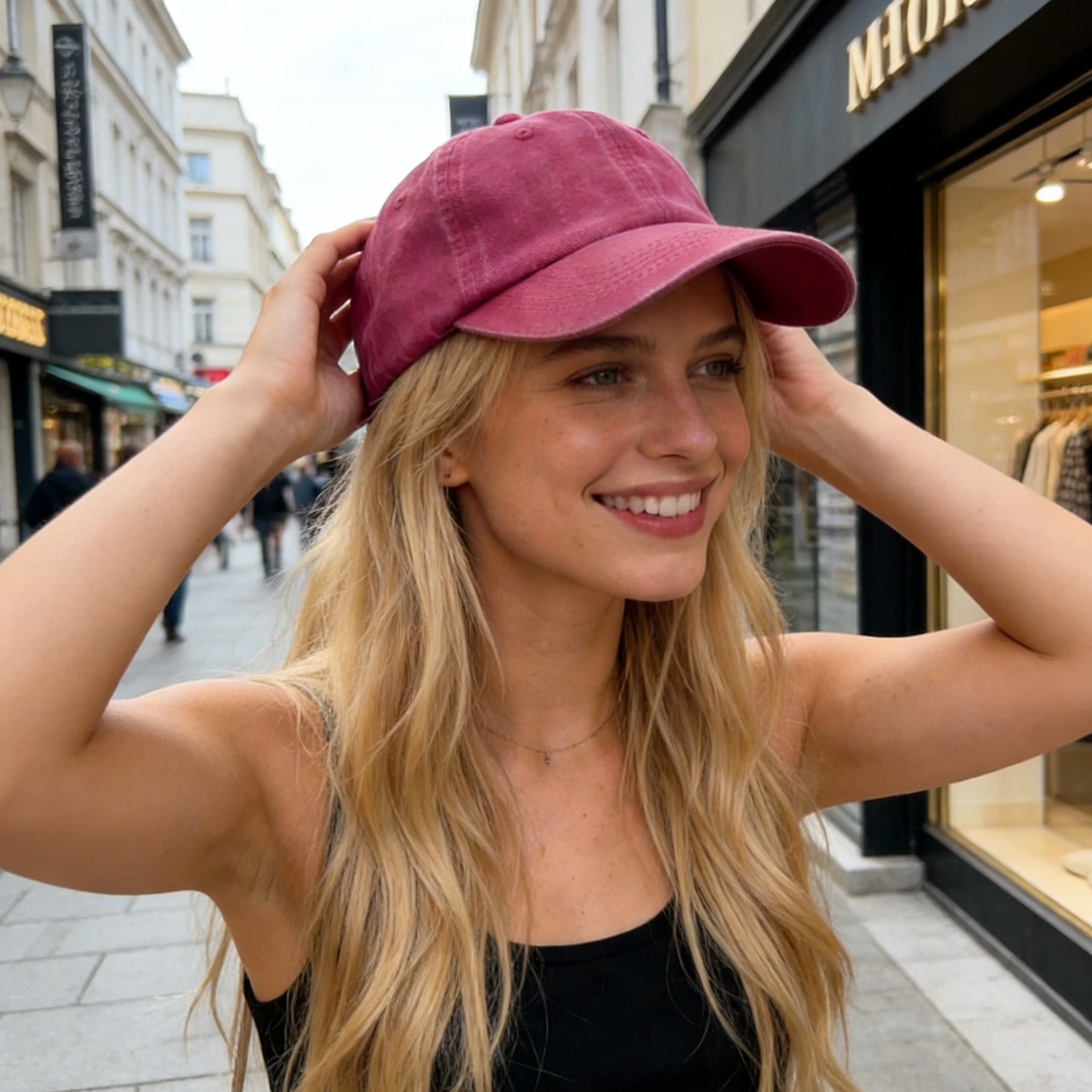 MIRROSI Baseball Cap Vintage in washed Look aus 100% Baumwolle Unifarbe (Outdoor Cap, Feldmütze, Kappe) Atmungsaktiv, Einheitsgröße, Unisex, Damen Herren