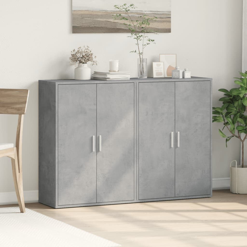vidaXL Sideboard Sideboards 2 Stk. Betongrau günstig online kaufen