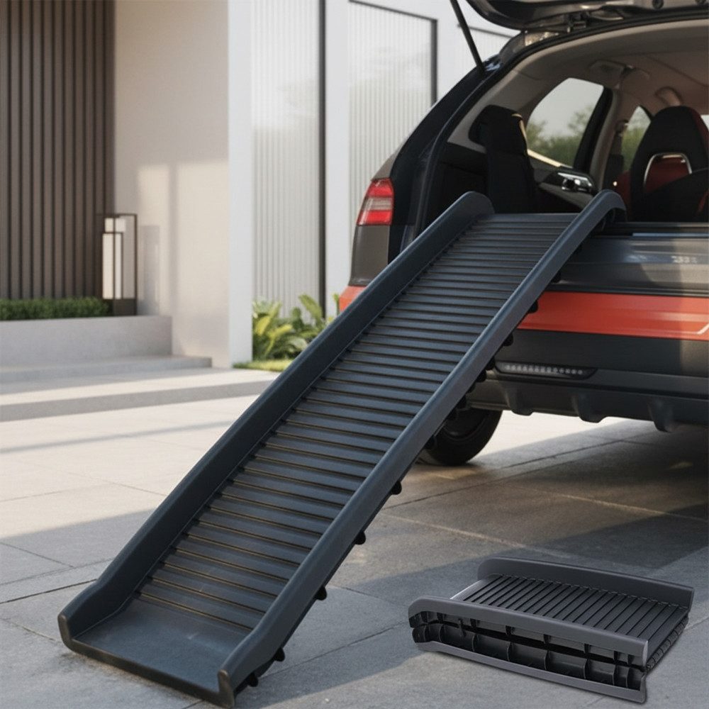 Melko Hunderampe Hunderampe klappbar Teleskop Einstiegshilfe Auto Hundetreppe, belastbar bis 90 kg