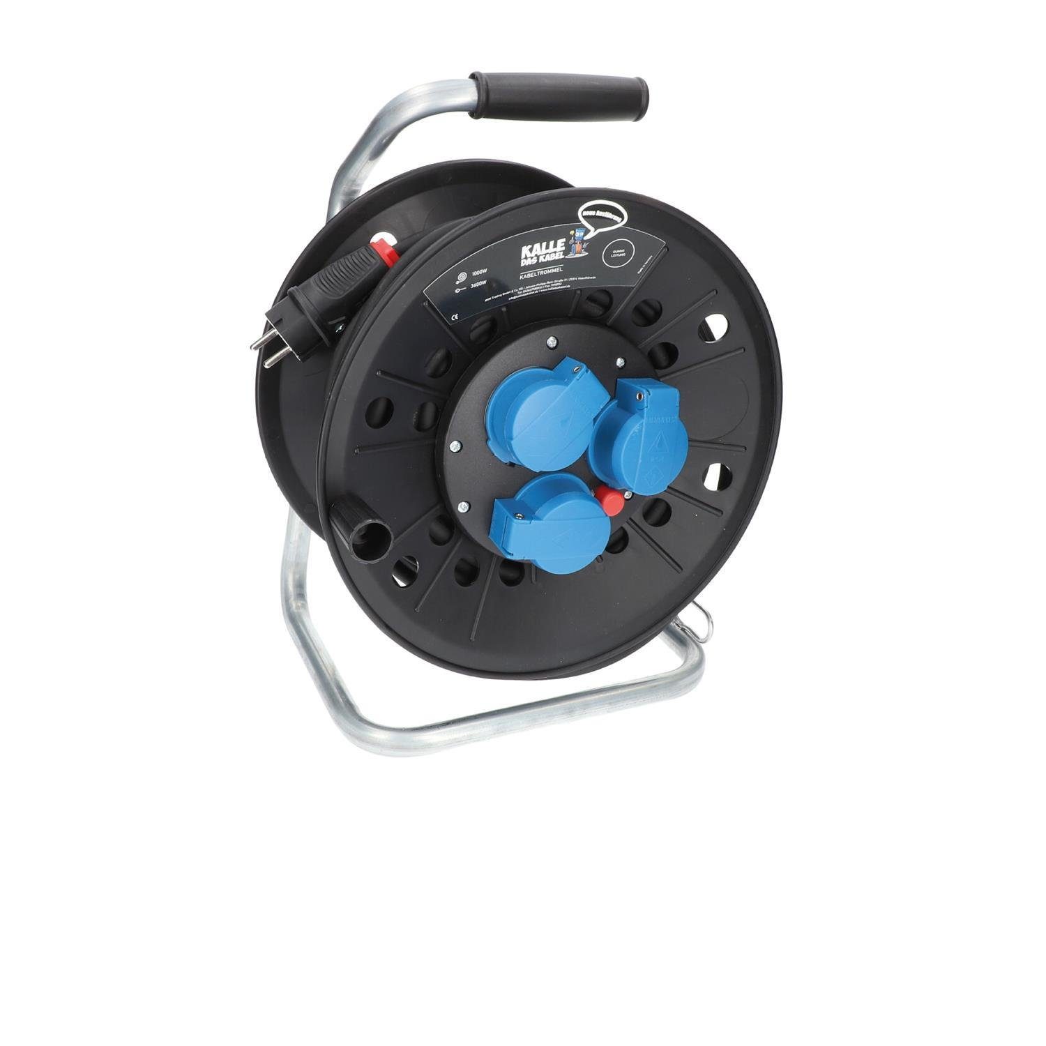 KALLE DAS KABEL Kalle Kabeltrommel Schuko H07RN-F 3G 1,5 mm² IP44 25 Meter Kabeltrommel (Kabellänge 2500 m)