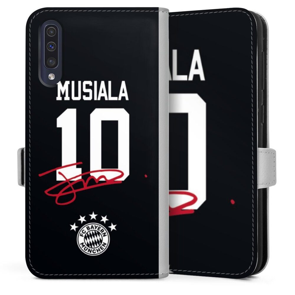 DeinDesign Handyhülle FC Bayern München Jamal Musiala FCB Musiala 10, Samsung Galaxy A30s Hülle Handy Flip Case Wallet Cover