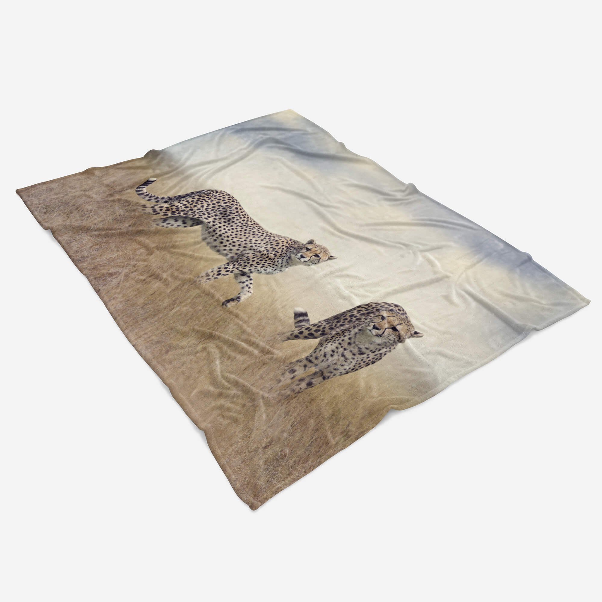 Tiermotiv Handtuch Handtücher Handtuch Geparde Baumwolle-Polyester-Mix mit Strandhandtuch (1-St), Sinus Art Saunatuch Kuscheldecke Afrika,