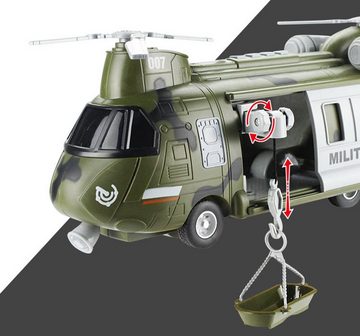 efaso Spielzeug-Hubschrauber 641A Helikopter - Licht/Sound/Drehpropeller/Seilwinde & Auswurframpe