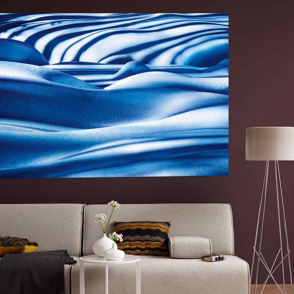 Wizard + Genius Poster XXL Poster Sand Düne blaue Wasser Wellen Wandposter  175x115 cm, Wohnzimmer Wandbild modern