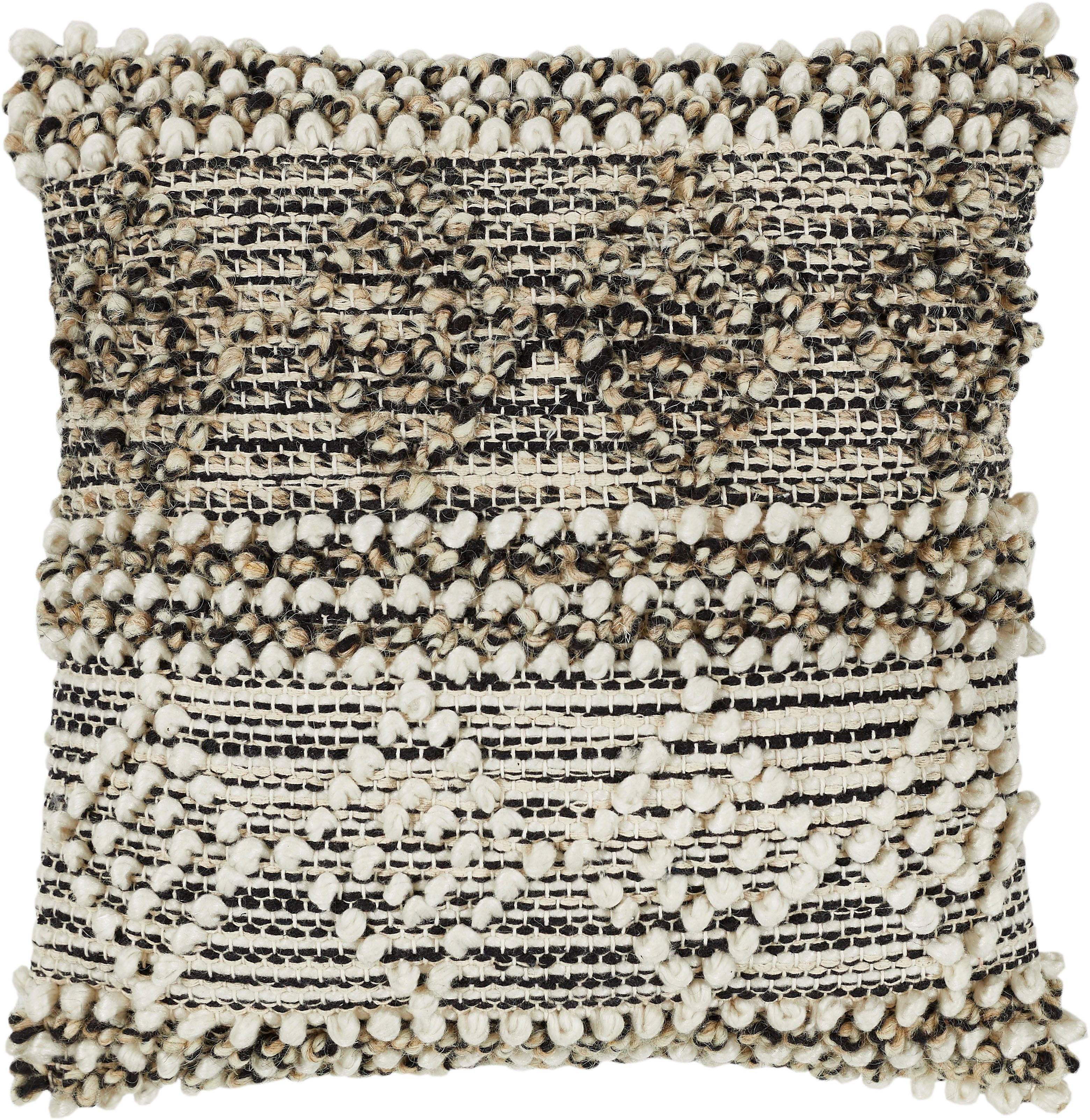LUXOR living Dekokissen Aalborg, Zierkissen, eckig, 40x40 cm, Wollkissen mit Füllung, Boho Stil
