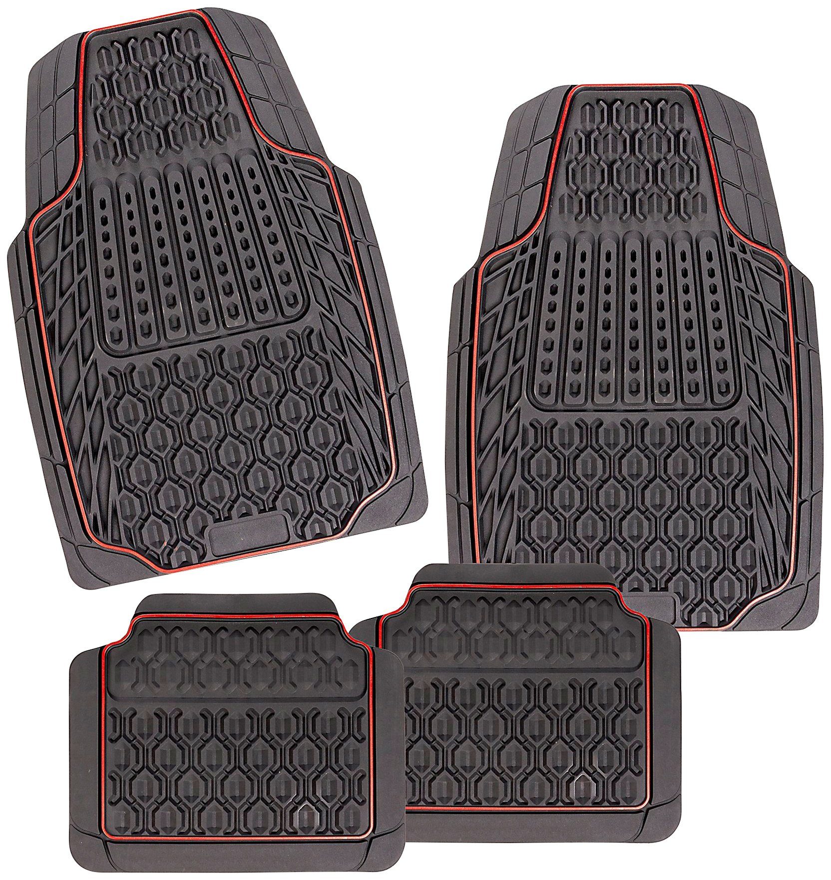 CarFashion Universal-Fußmatten Allwetter Auto-Fußmatten Set Tamburello (4 St), Kombi/PKW, universal passend, zuschneidbar, wasserabweisend, rutschsicher, robust