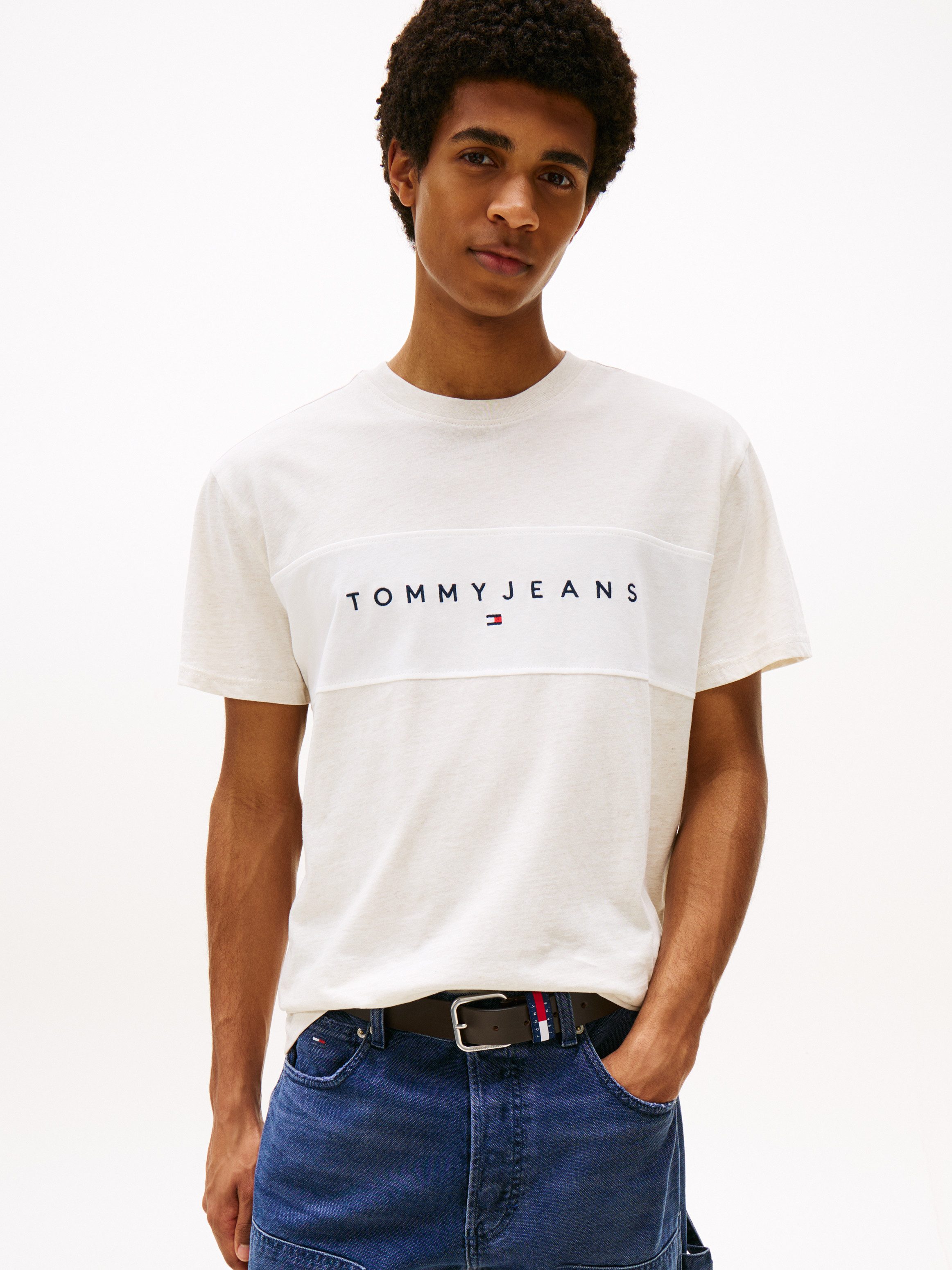 Tommy Jeans T-Shirt TJM REG CBLK LINEAR LOGO TEE günstig online kaufen