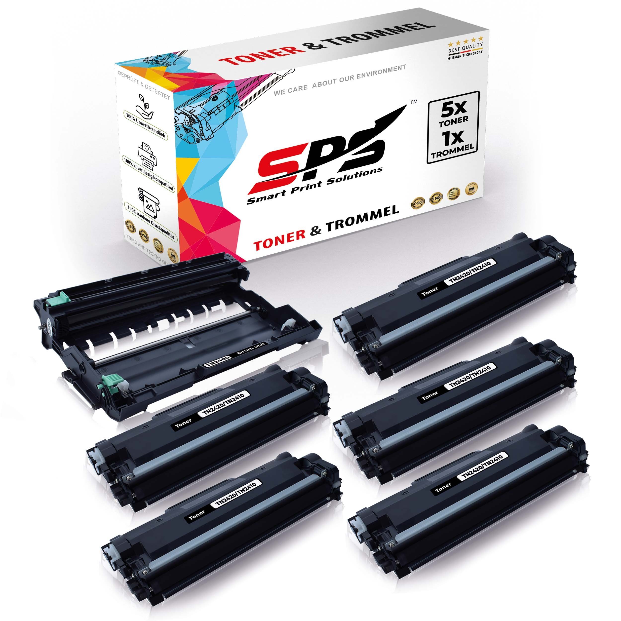 SPS Tonerkartusche Kompatibel für Brother DCP-L2110D DR-2400 TN-2420, (6er Pack)