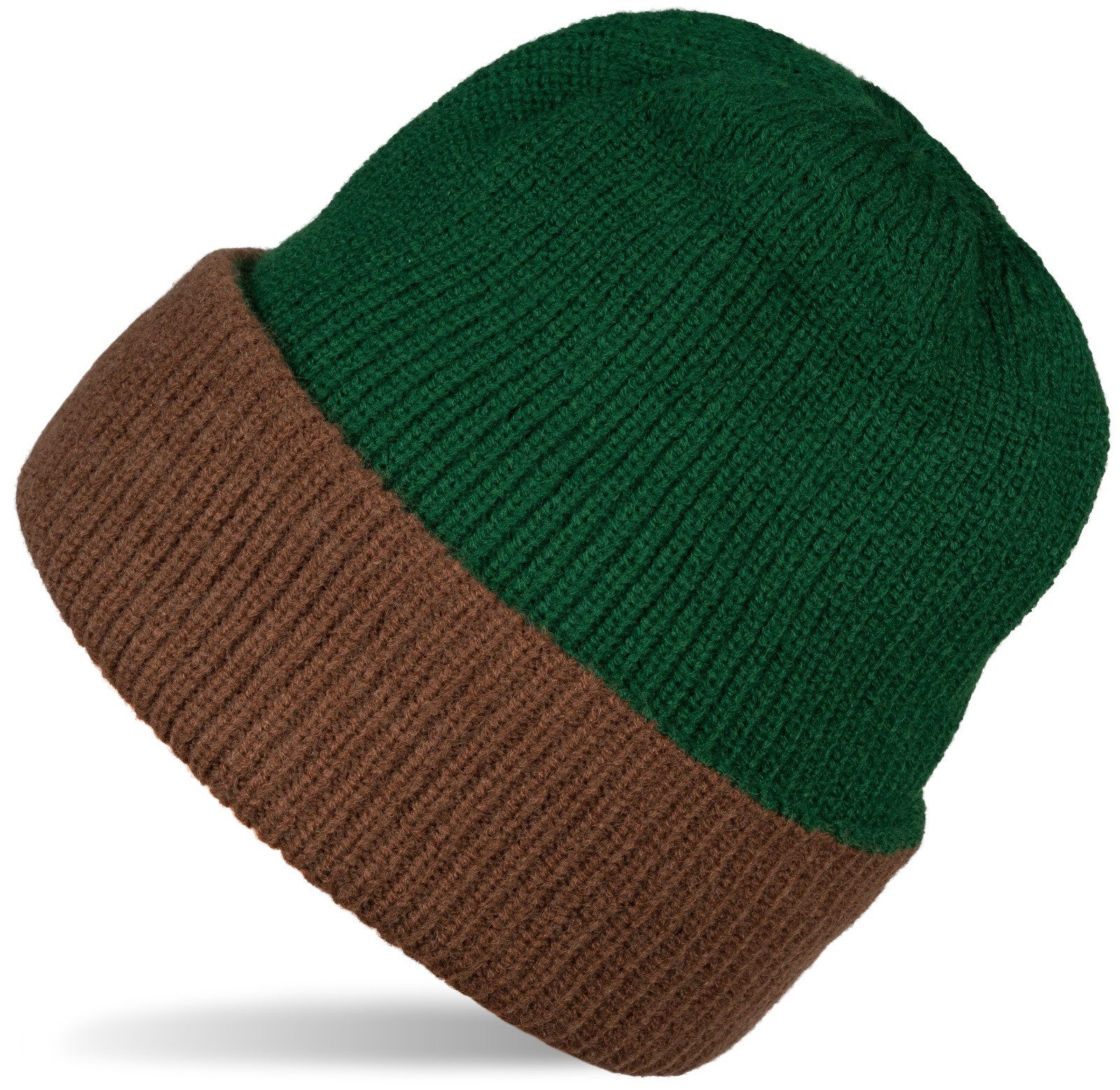 Strickmütze Wende Feinstrick Beanie doppelt gestrickt
