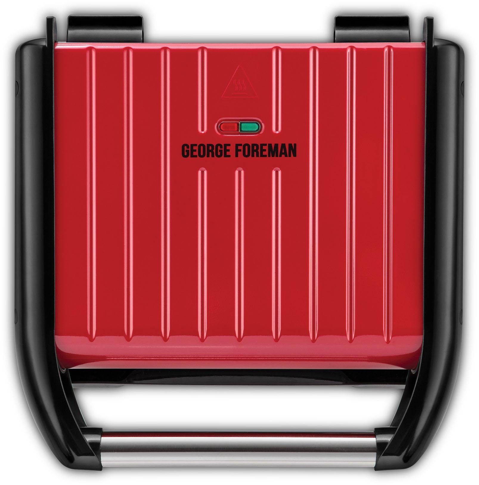 George Foreman Kontaktgrill Steel Familiy Fitnessgrill Rot 25040-56, 1650 W