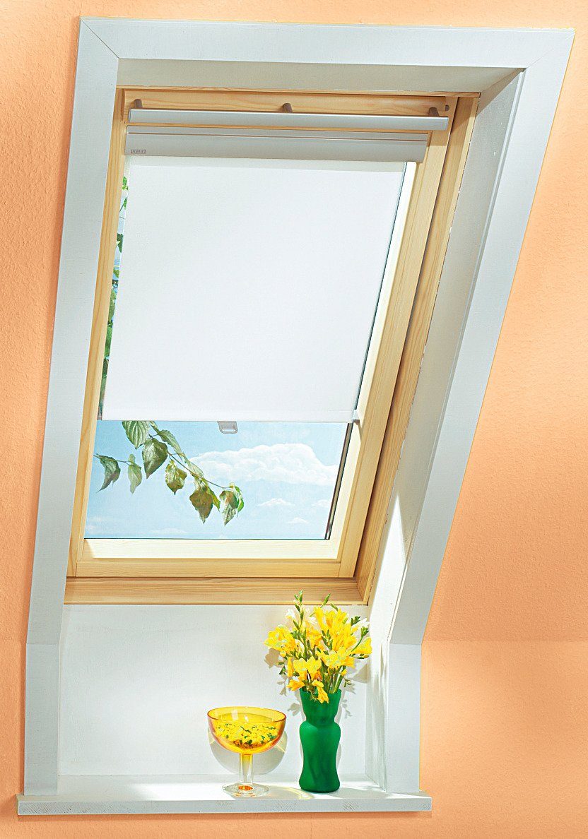 Dachfensterrollo mit Haltekrallen RHL UK00 1028, VELUX, Lichtschutz, ohne Bohren, freihängend, VELUX »Pick & Click!«, Lichtregulierung und Privatsphäre