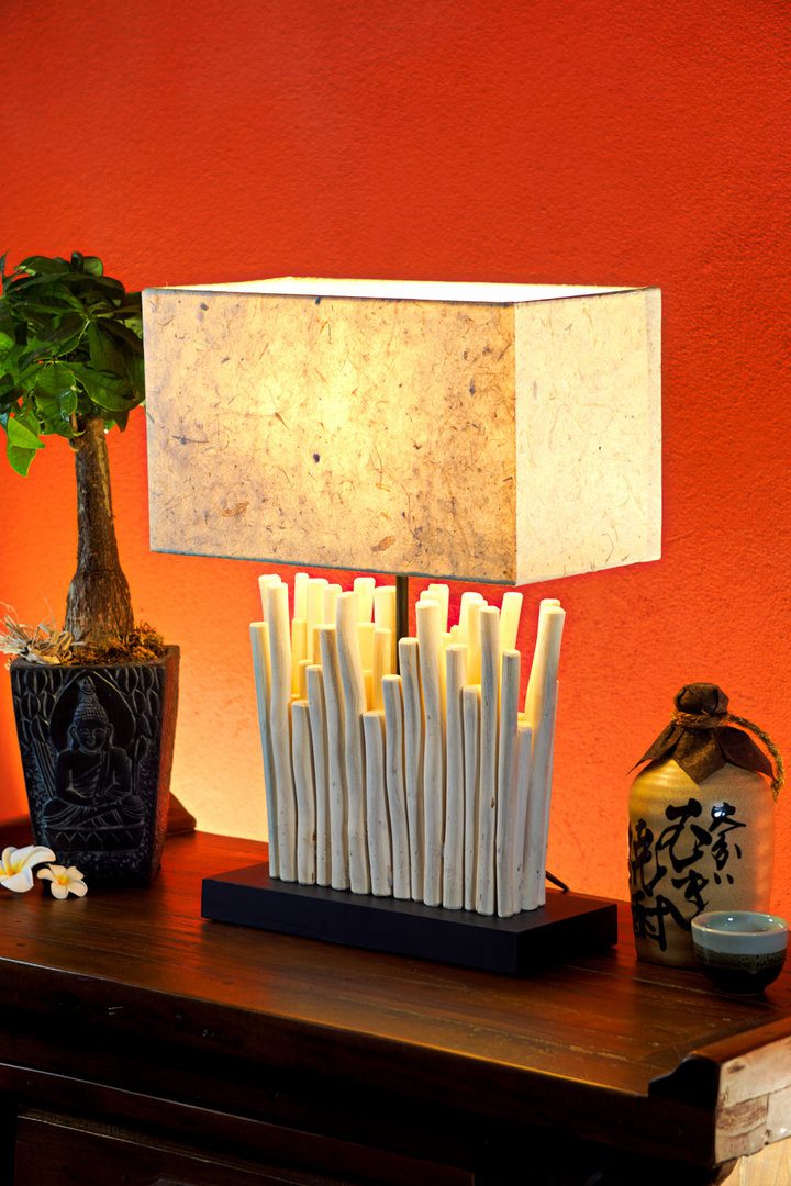 Kinaree Tischleuchte Treibholz Tischlampe PUUWAI, Holz Tischlampe, ohne Leuchtmittel