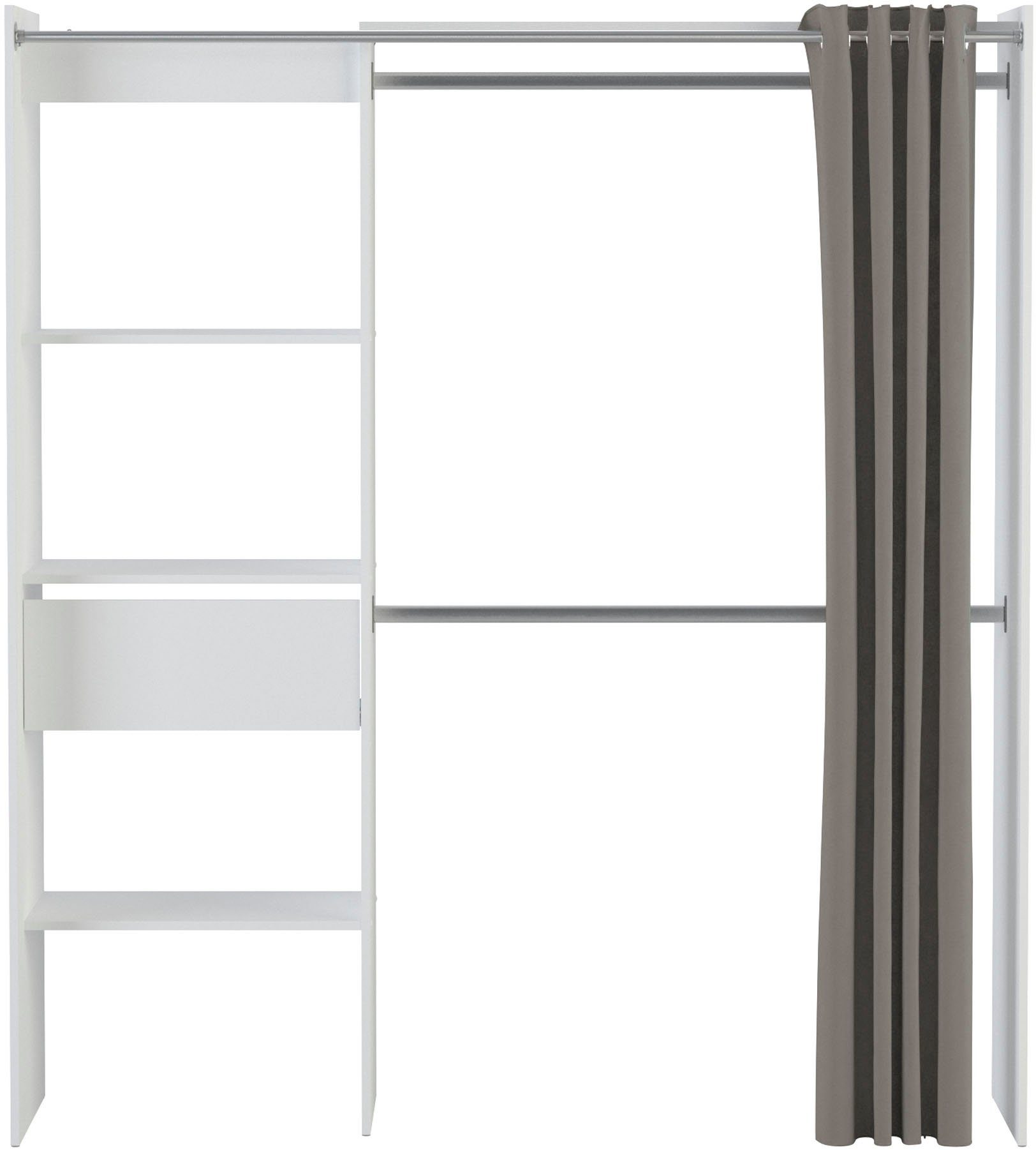 Demeyere GROUP Vorhang-Schrank Chicago variabel in der Breite ca. 114 - 167cm, viel Stauraum und Ablagefläche