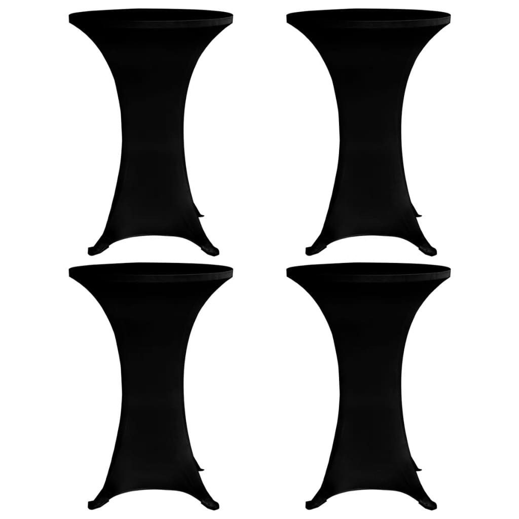 vidaXL Hussen-Set Stehtischhussen 4 Stk. Ø 80 cm Schwarz Stretch