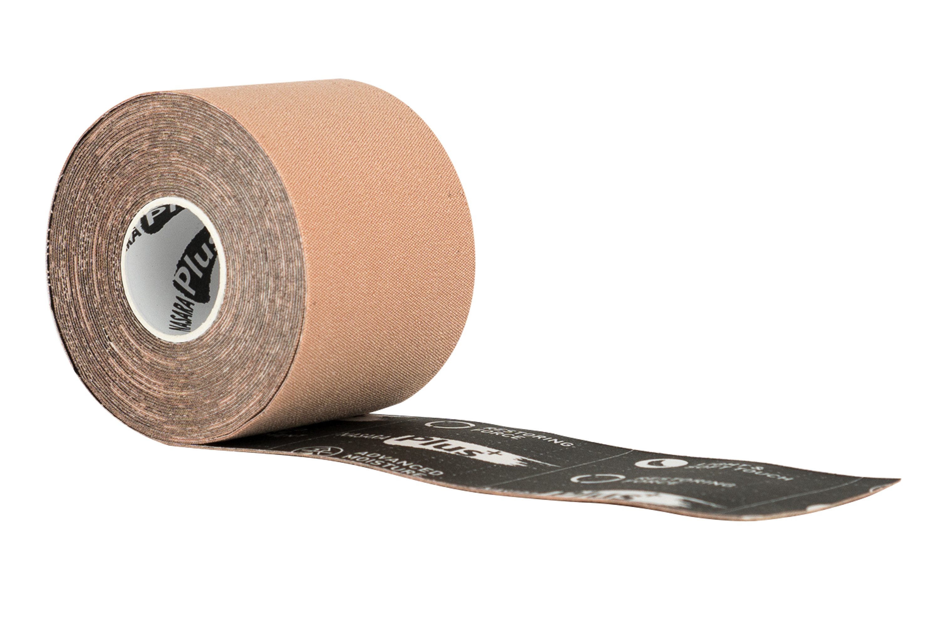 NASARA Kinesiologie-Tape Plus Tape 5cm x 5m in 4 Farben, ideal für Sportler