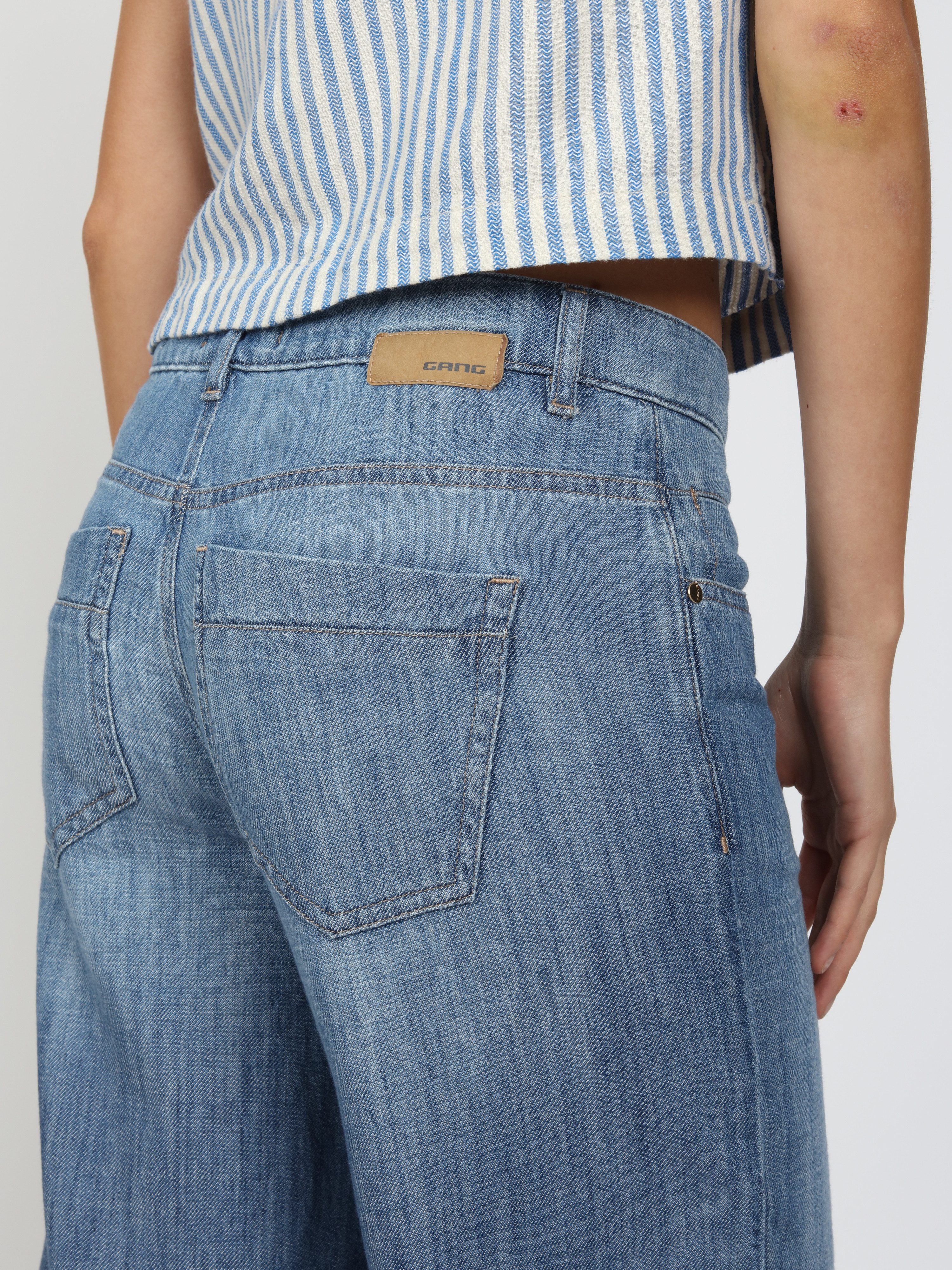 GANG Weite Jeans 94CAROL CULOTTE Light Denim, 5-Pocket-Stil