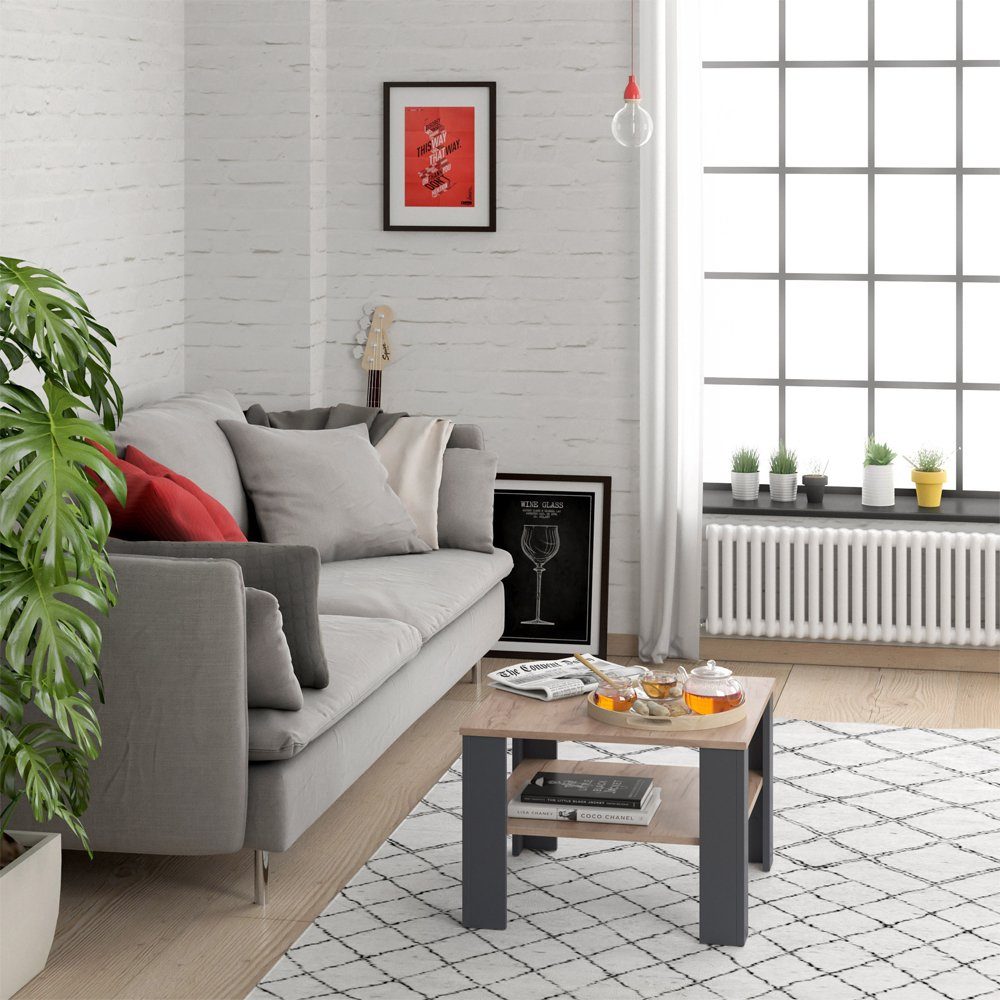 Vicco Couchtisch Homer, Anthrazit/Sand, 60 x 60 cm günstig online kaufen