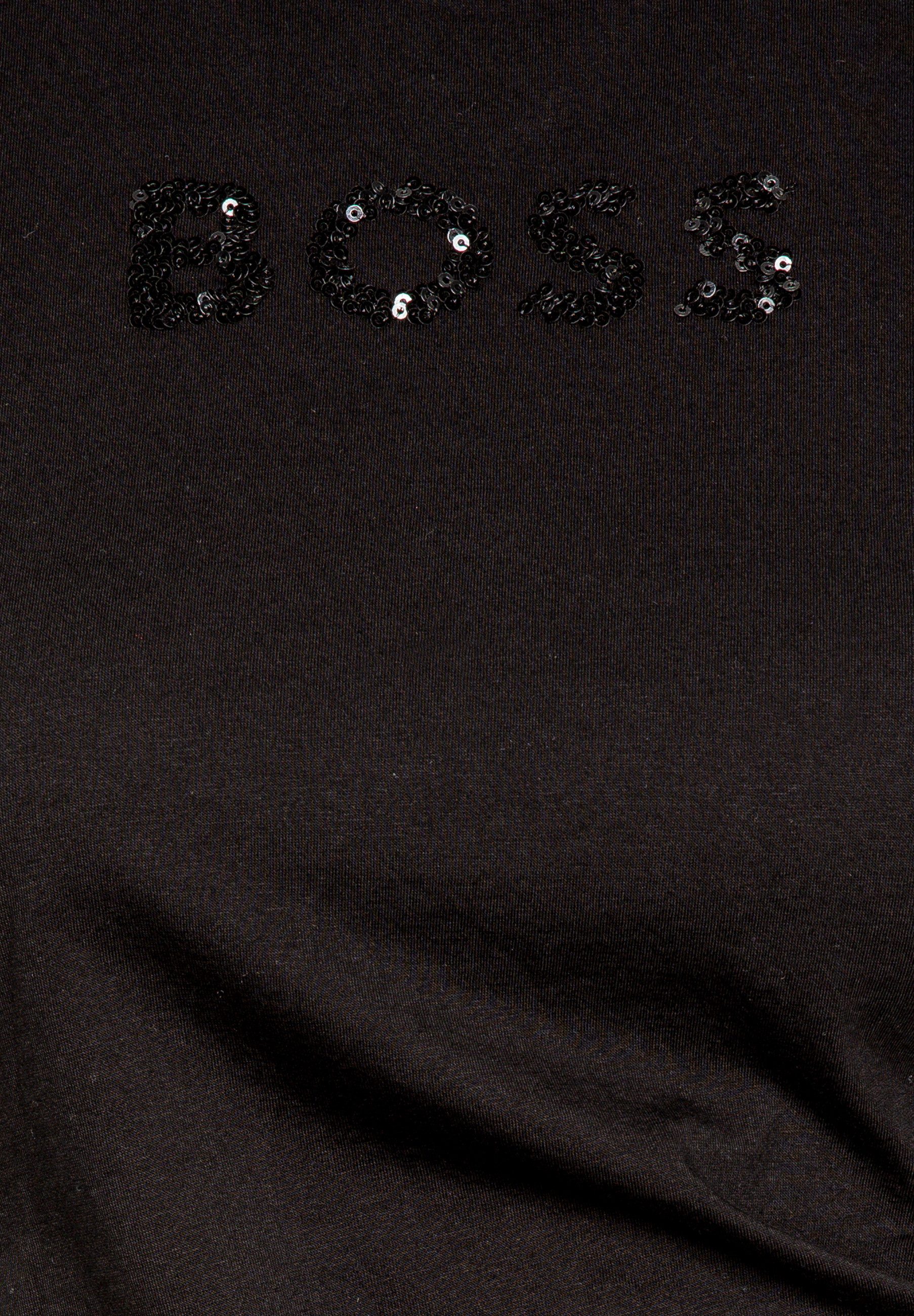 BOSS T-Shirt Epka mit Pailetten-Logo (1-tlg) günstig online kaufen