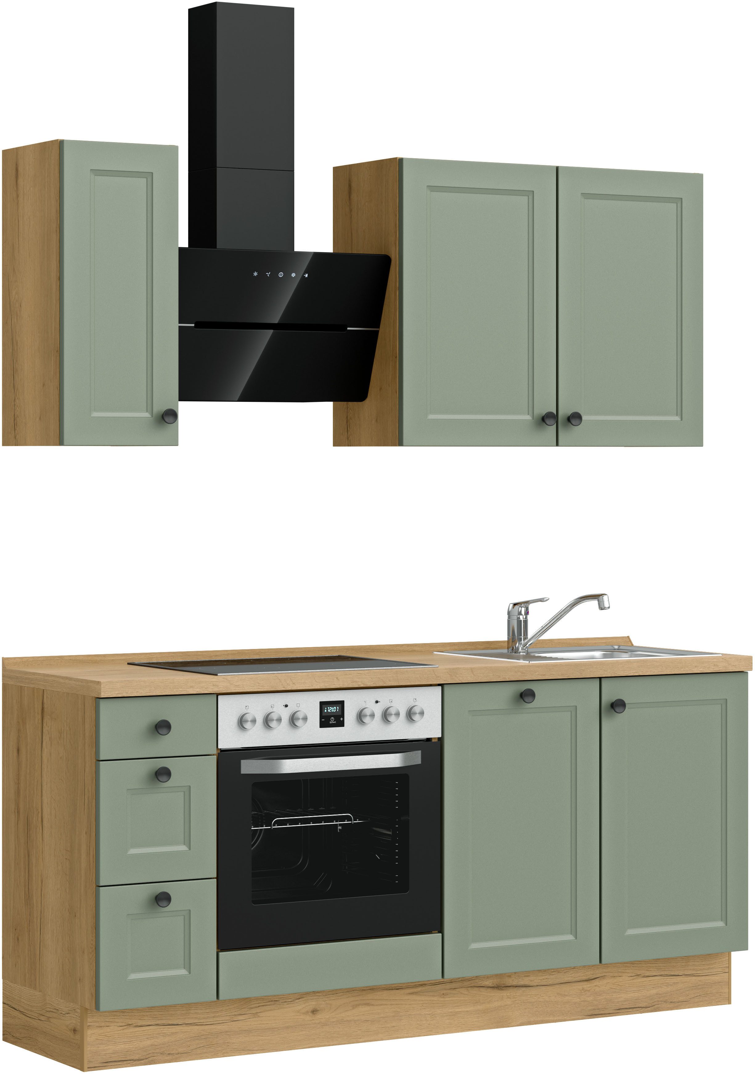 nobilia® Küchenzeile "Cascada II", NEU: individuell anpassbar mit gratis Profi-Beratung, vormontiert, Breite 180 cm, Ausrichtung wählbar, wahlw. mit E-Geräten